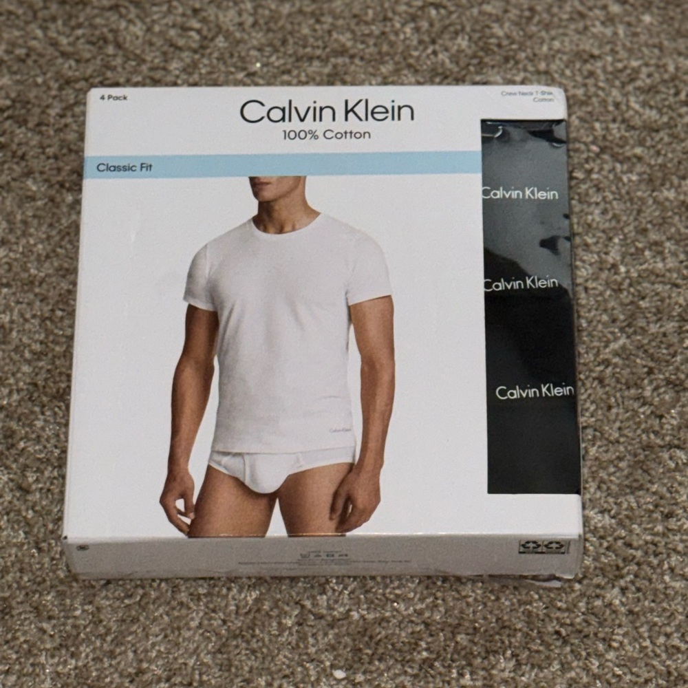 Calvin Klein Men's Black Crew Neck T-Shirt 4-Pack